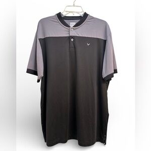 Callaway Men’s Black & Gray Colorblock Golf Polo Shirt XL